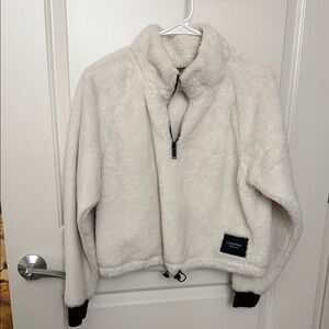 Calvin Klein Off-White Fleece Pullover Large Soft